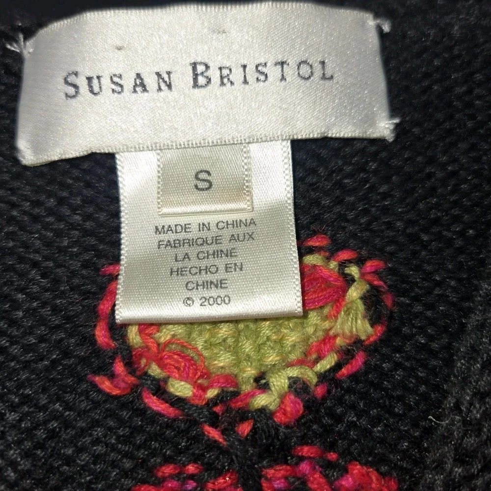 Vintag Susan Bristol Sweater Vest Hearts Small Valentines Day Red Pink Black - Picture 5 of 6